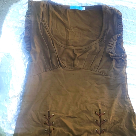 KHAKI GREEN Blouse top S M L - Picture 1 of 6